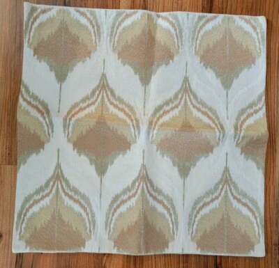 Williams Sonoma METALIC IKAT Pillow Cover IVORY Linen 22x22 NWOT #P306-image