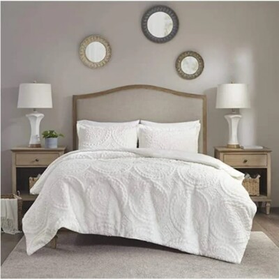 Madison Park Alivia Faux Fur Ultra Plush Comforter Mini Set King Cal King White-image