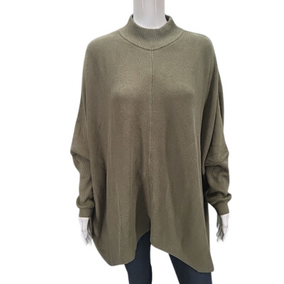 Studio Park x Kerstin Lindquist Dolman Sleeves Sweater 1X Plus Sz Olive Pullover-image