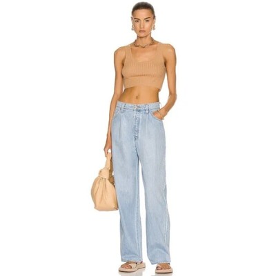 MOTHER SNACKS! The Pleated Fun Dip Puddle Barrel Skater 90s Baggy JEANS Size 30-image