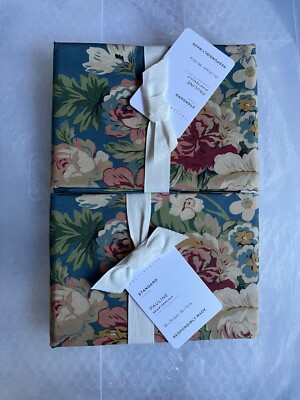 Pottery Barn Pauline Floral Standard Size Shams - Set of 2 Shams - NEW with Tags-image
