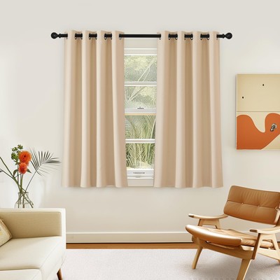 Biscotti Beige Blackout 54 inch Curtain for Cafe, Window Treatment Thermal In...-image