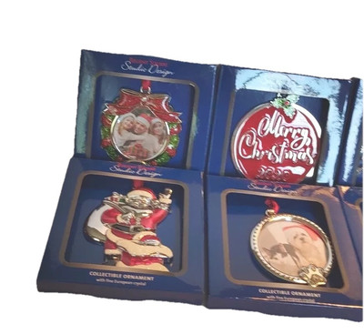 NIB Regent Square fine European crystal & jeweled enamel. 6 Christmas Ornaments-image