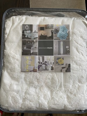 King Size Madison Park Duvet Cover + 2 Shams Violette Tufted Cotton 3 Pc Set -image