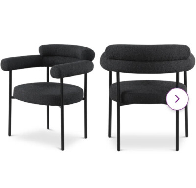 Boucle Upholstered Arm Chair (Set of 2)-image