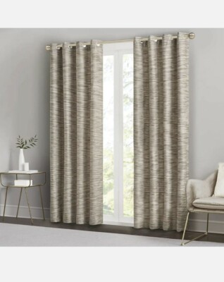 ONE (1) Madison Park Cameron Yarn Dyed Curtain Panel 84 L x 50 W NEW-image