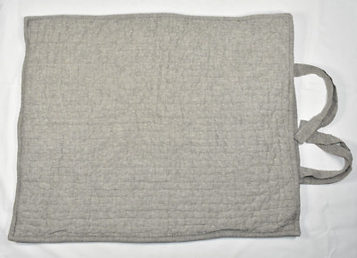 Pottery Barn Light Gray Pick Stitch Standard Pillow Sham Cotton Linen w/ Ties-image
