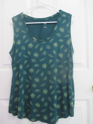 womens Dip size L green sleeveless top-image
