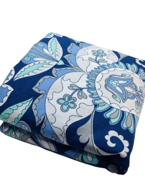 POTTERY BARN PB DORM Deco Medallion FULL QUEEN DUVET COVER Blue Aqua Paisley-image