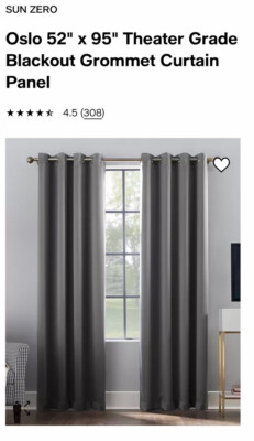 Oslo Theater Grade Blackout Grommet Curtain - Sun Zero 95