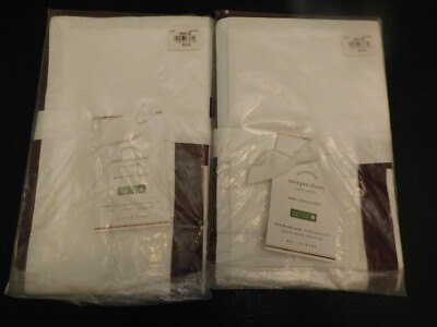 NEW Pottery Barn Set/2 400 Thread Count Morgan Organic Euro Shams Madeira Wine-image