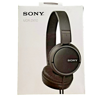 Sony MDR-ZX110 Black On-Ear Wired Stereo Headphones Extra Bass Headband With ANC-image