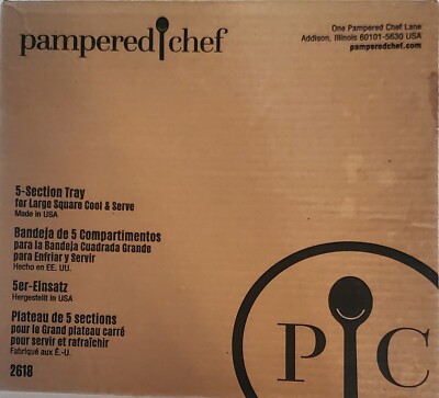 NEW #2618 Pampered Chef 5-SECTION TRAY Fits Large COOL & SERVE Veggie Dip 12” Sq-image