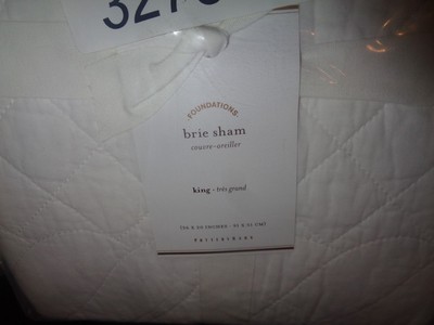 1 Pottery Barn Brie quilted sham white King New with tags-image