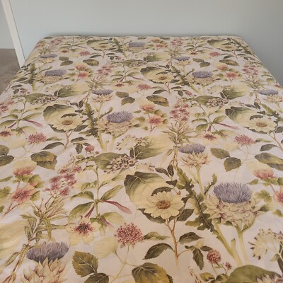 Pottery Barn Thistle Floral FULL /QUEEN Duvet Cover Botanical-image