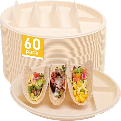 60 large disposable burrito trays for parties,burrito trays with 2 dipping areas-image
