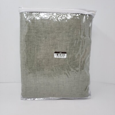 Pottery Barn Belgian Flax Linen Duvet Cover KING New Loden Green-image