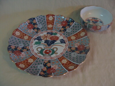 Japan Arita Ware Imari Large Round Platter 12 1/4