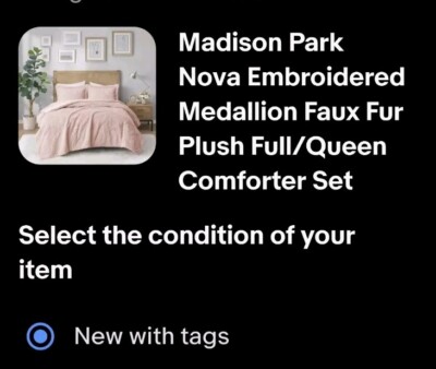 Madison Park Nova Embroidered Medallion Faux Fur Plush Full/Queen Comforter Set-image