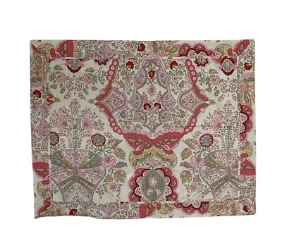 Pottery Barn Standard Floral Stripe 100% Cotton 1 Pillow Case /Sham-image