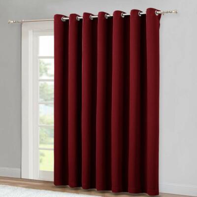Window Blinds Light Filtering Curtain Patio Glass Slide Door Burgundy Red 100x84-image