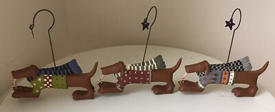 Williraye Studio Set of 3 Dog Folk Art With Candy Canes Ornaments-image