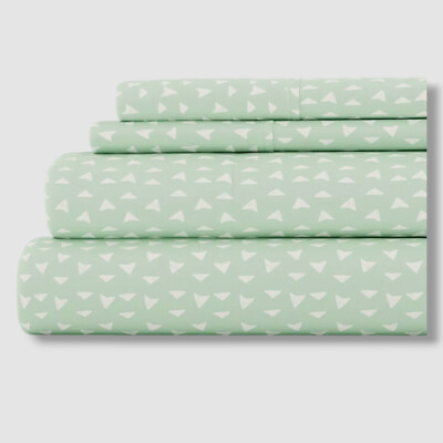 ienjoy Home Green Pattern 4-Pc. Sheet Set, Queen-image