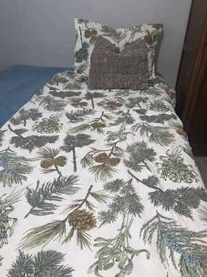 Pottery Barn Pinecone bedding evergreen *please read* 1 EURO sham + duvet-image