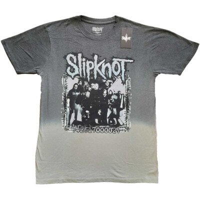 Slipknot --Barcode Photo with Backprint - Dip Dye Grey t-shirt-image