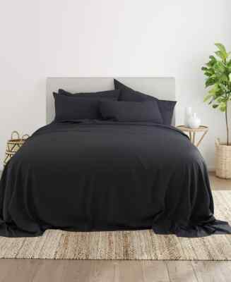 Ienjoy Premium Ultra Soft Pattern 4-Pc. Sheet Set, Queen Black-image