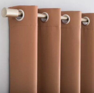 Sun Zero Madison Window Curtain Panels Room Darkening Grommet Top 54x95 Rust NIB-image