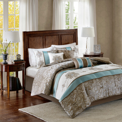 Madison Park Caroline Jacquard 7 Piece Comforter Set-image