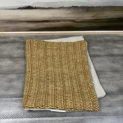 Pottery Barn/Villa Classic Home Olan Handknit Lumbar Pillow Cover Yellow NWOT-image