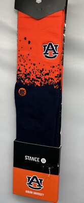 STANCE Auburn University Dip Socks Mens Large Navy Blue Orange Fast Shipping-image