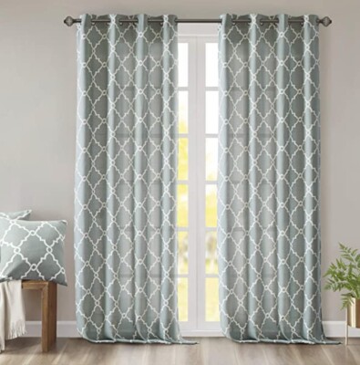 Madison Park Saratoga 95-Inch Grommet Top Window Curtain in Seafoam (9 panels)-image