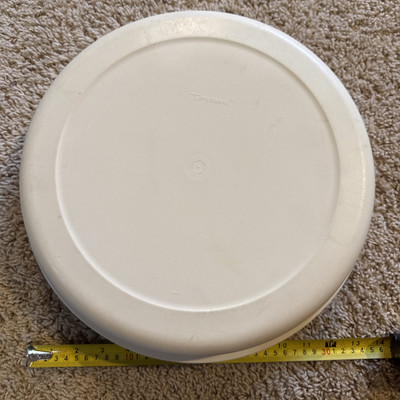 Tupperware Divided Veggie/Fruit/Dip Snack Party Tray Almond 1665-3 w/Lid 1666-3-image