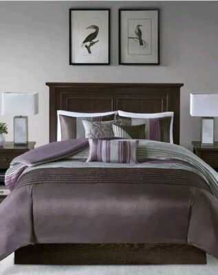 Madison Park Amherst Colorblock Pintuck 6-Pc. Duvet Cover Set - FULL / QUEEN-image