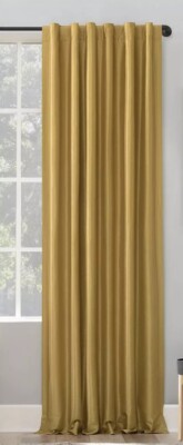 Sun Zero Back Tab Blackout Evelina Faux Dupioni Silk Curtain Panel 50x95