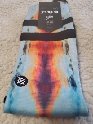 Stance Quick Dip Tie-Dye Crew Height Socks Mens Size Large 9-13 NEW -image