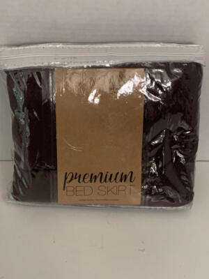 ienjoy Home Home Collection Pleated Bed Skirt, Twin Extra Long, Chocolate-image