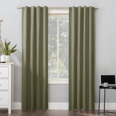 Thermal insulation 100% Blackout Back Tab Curtain Panel Noise Reduction 40