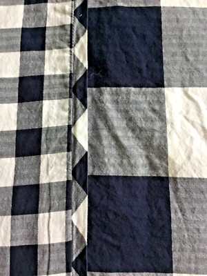 POTTERY BARN Duvet ~ King Size Duvet & 2 Pillow Cases ~ Navy Gingham Check-image