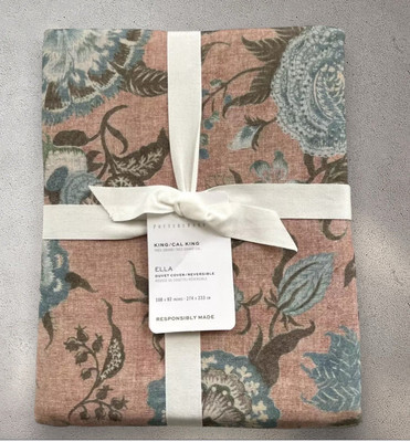 NEW Pottery Barn ELLA REVERSIBLE Duvet Cover King/Cal King Multi-image