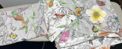 Pottery Barn Hummingbird Reversible Full Queen Organic Duvet + 2 Standard Shams-image