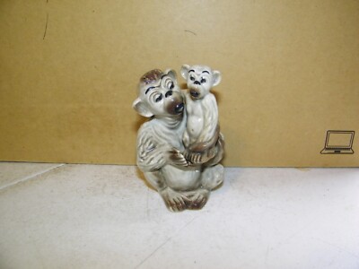 Vintage Monkey and Baby Ceramic Arts Studio Madison Wis. Salt & Pepper Shakers-image