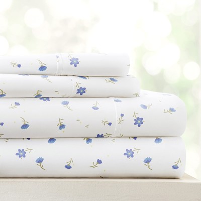 3 Piece Twin Bedding Sheet Set Light Blue Floral - Sleep Ever with These Ultr...-image