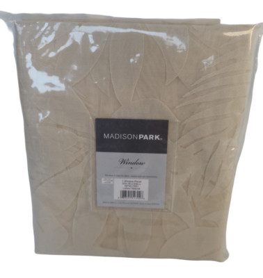 Madison Park Leilani Natural Palm Leaf Burnout Window Panel Sheer 50 in. X 63 in-image
