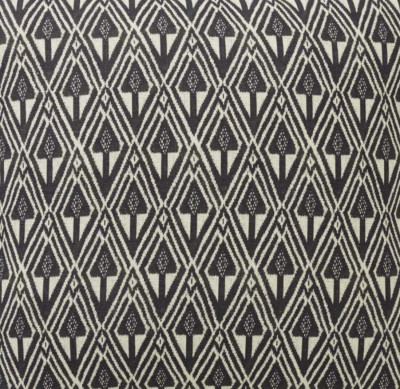 Pottery Barn Mitzi Print F/Q Duvet Cover, Charcoal Gray, Organic Cotton-image