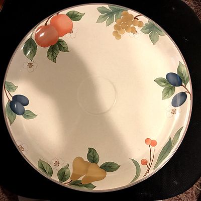 Mikasa Country Classics Fruit Panorama Large Round Chip N Dip Platter 14 Inches-image