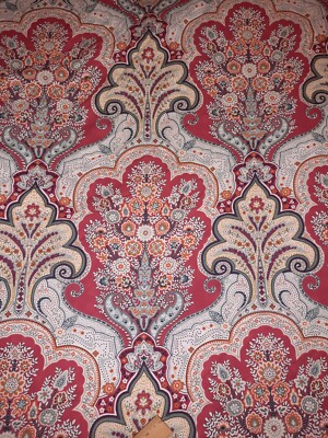 Pottery Barn Duvet Cover King Size Red Paisley Jordana ~ Nice Condition-image